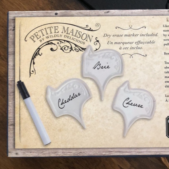 PETITE MAISON BY WILDLY DELICIOUS SET OF 6 CERAMIC CHEESE MARKER SET NEW IN  BOX - Picture 7 of 8
